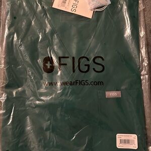 Figs Catarina Scrub Top, Large, Hunter Green